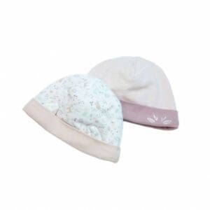 LOT DE 2 BONNETS lilas naissance