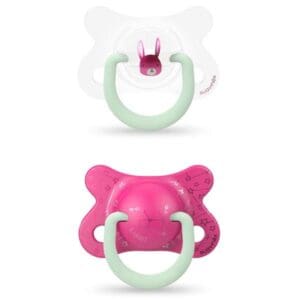2 * SUCETTES REVERSIBLE NIGHT&DAY -2:4M - Lapin Rose