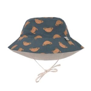 Chapeau anti-UV réversible enfants - Crabe, bleu