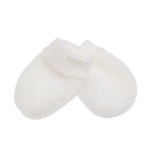 P'TIT BISOU-Moufles bio collection Tricot Blanc 0-1 mois