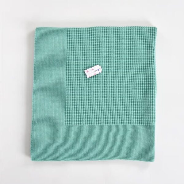 AMORIM-Couverture-pour-bébé-en-tricot-gaufré-vert