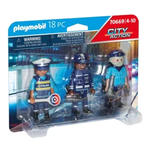 PLAYMOBIL-Set de 3 figurines de police Playmobil City Action