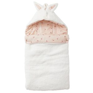 BB&CO-Nid d'ange en sherpa ourson doublé coton Cerises 0-6 mois