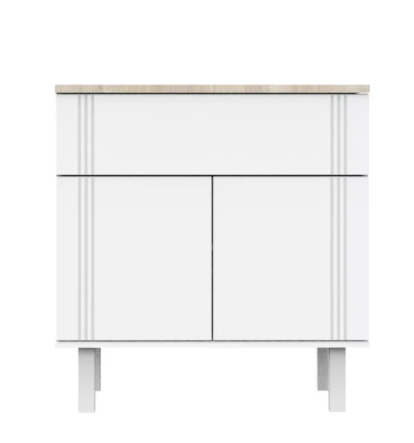 SAUTHON-ELEONORE-Set blanc Trio armoire + lit + commode - table à langer