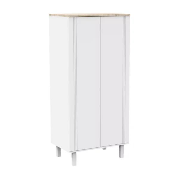 SAUTHON-ELEONORE-Set blanc Trio armoire + lit + commode - table à langer