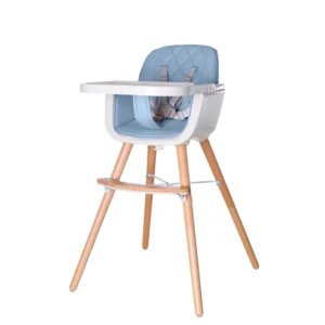 PLASTIMYR-Chaise haute woody pas cher pour bébé couleur bleue