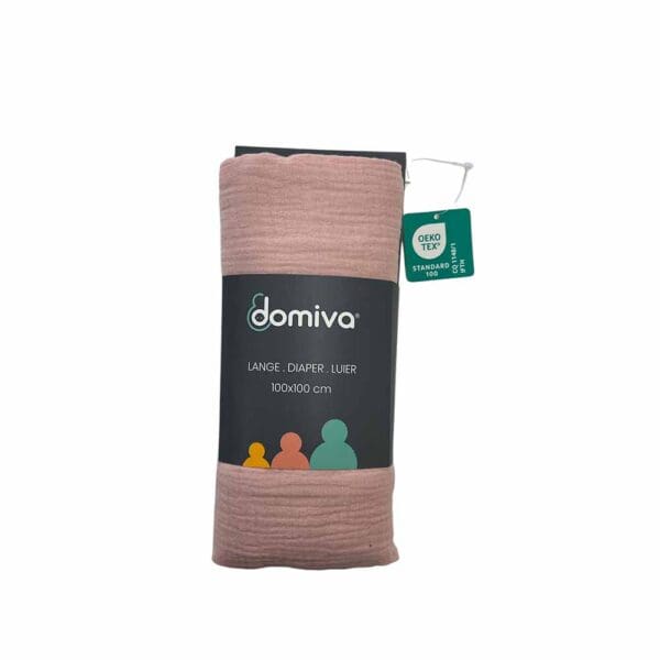 DOMIVA Maxi lange mousseline 100x100cm imprimée vieux rose