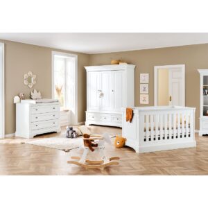 Chambre complète 'Emilia' large large3 pièces : lit bébé, grand meuble à langer, grande penderie