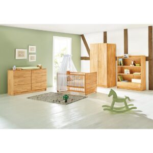 Chambre complète 'Natura' extra large3 parties : lit bébé, meuble à langer extra large, armoire 2 portes
