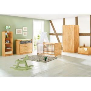 Chambre complète 'Natura' large3 parties : lit bébé, grand meuble à langer, penderie 2 portes