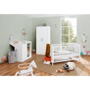 Chambre d'enfant 'Viktoria'3 parties : lit bébé, meuble à langer, armoire 2 portes