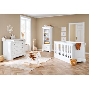 Chambre complète 'Emilia' large2 parties : lit bébé, meuble à langer large