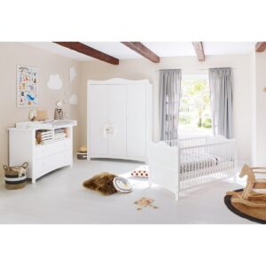 Chambre complète'Florentina' extra large large3 parties : lit bébé, meuble à langer extra large, grande penderie