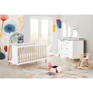 Chambre complète 'Lumi' extra large2 parties : lit bébé, meuble à langer extra large