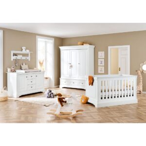 Chambre complète 'Emilia' extra large large3 parties : lit bébé, meuble à langer extra large, grande penderie