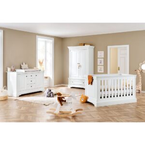 Chambre complète 'Emilia' extra large3 parties : lit bébé, meuble à langer extra large, armoire 2 portes