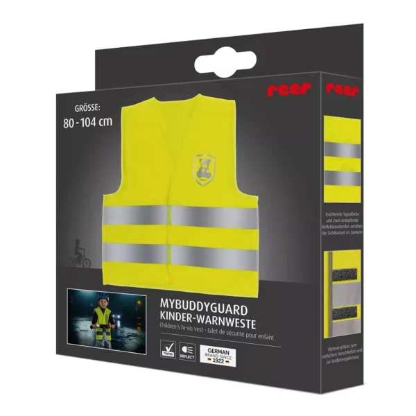 MyBuddyGuard Gilet jaune haute visibilité pour enfants 80-104