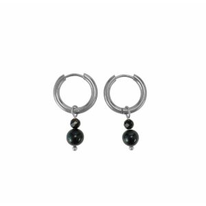 Boucles d'oreilles Tourmaline Noire - Argent