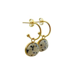 Boucles d'oreilles Jaspe Dalmatien - Or